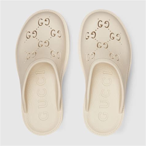 white gucci platform sandals|Gucci platform perforated sandals.